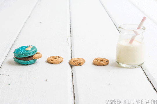 Cookie monster macarons